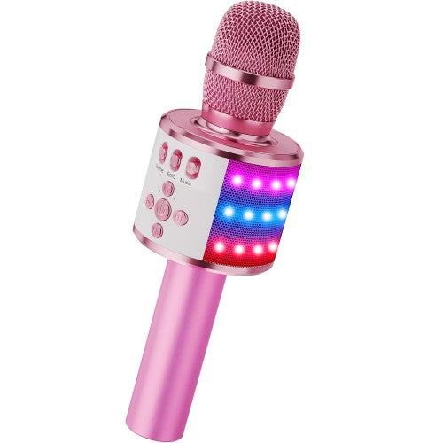 BONAOK Bluetooth Wireless Karaoke Microphone, 4-in1 Portable Handheld Mic with LED Lights, Karaoke Player for Kids, Adults BONAOK Bluetooth Wireless Karaoke Microphone, 4-in1 Portable Handheld Mic with LED Lights, Karaoke Player for Kids, Adults